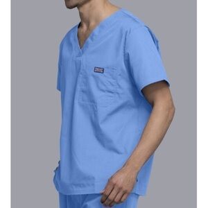 Cherokee Scrubs Workwear Top Shirt Blue Nurse Doctor Medical Uniform Hospital